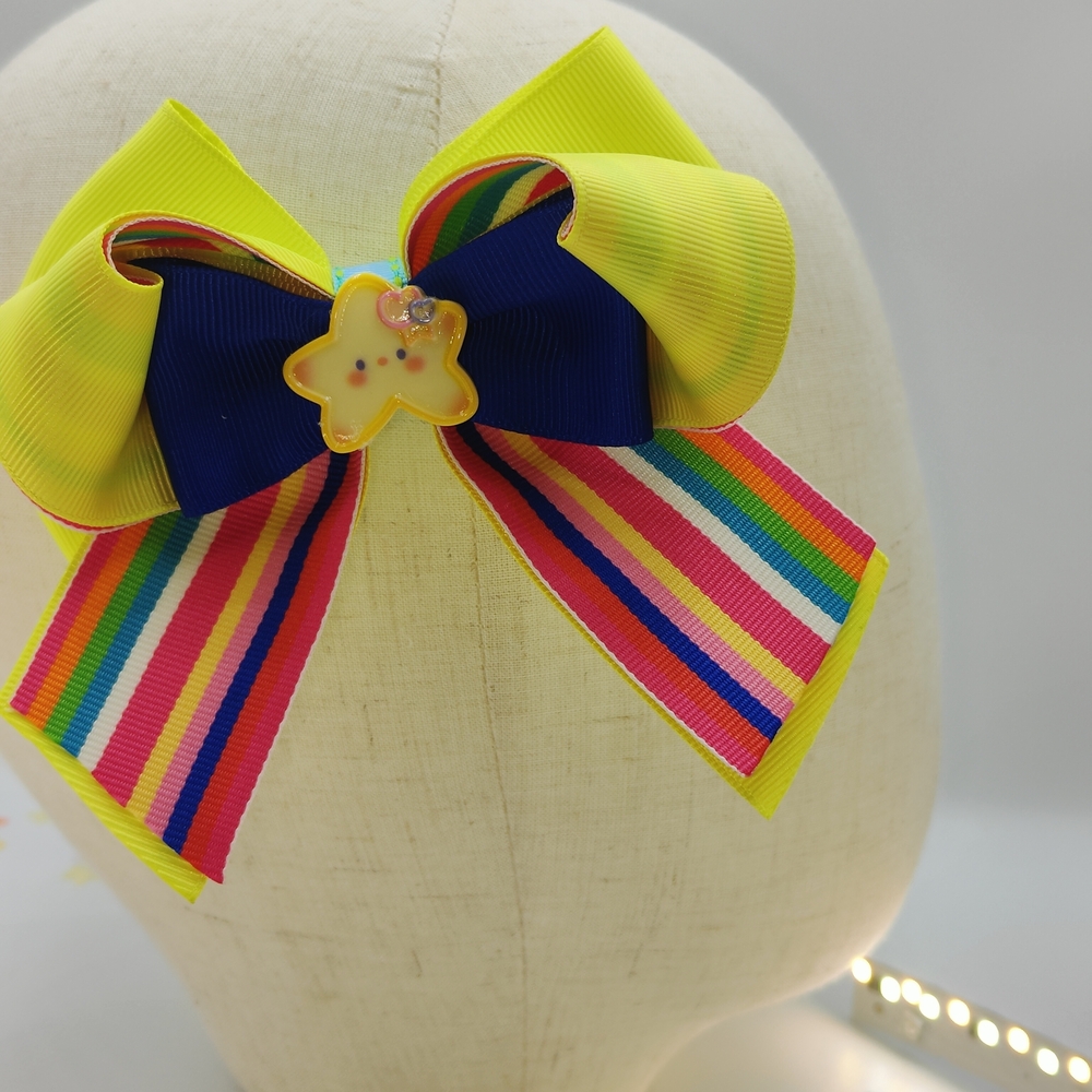 Colorful Star Hair Bow for Kids